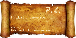 Pribill Levente névjegykártya